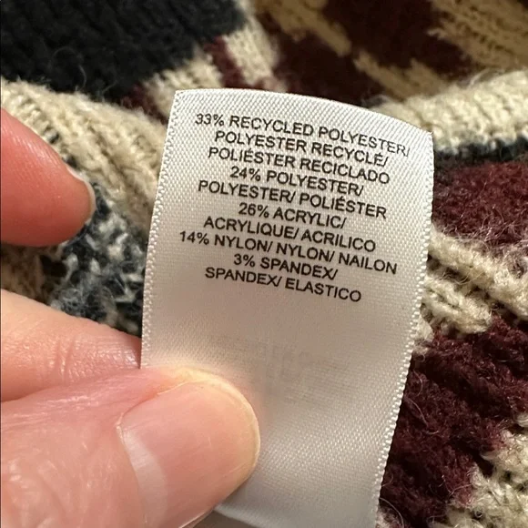 Lucky Brand Southwestern Aztec Print Open Front Cardigan Nordic Boho - Picture 6 of 6